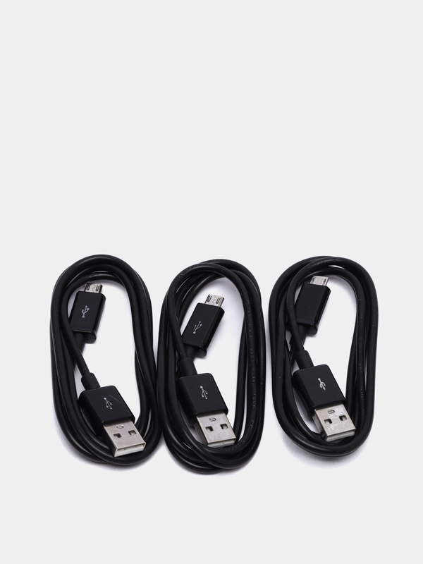 Кабель microUSB, чёрный, 3 штуки