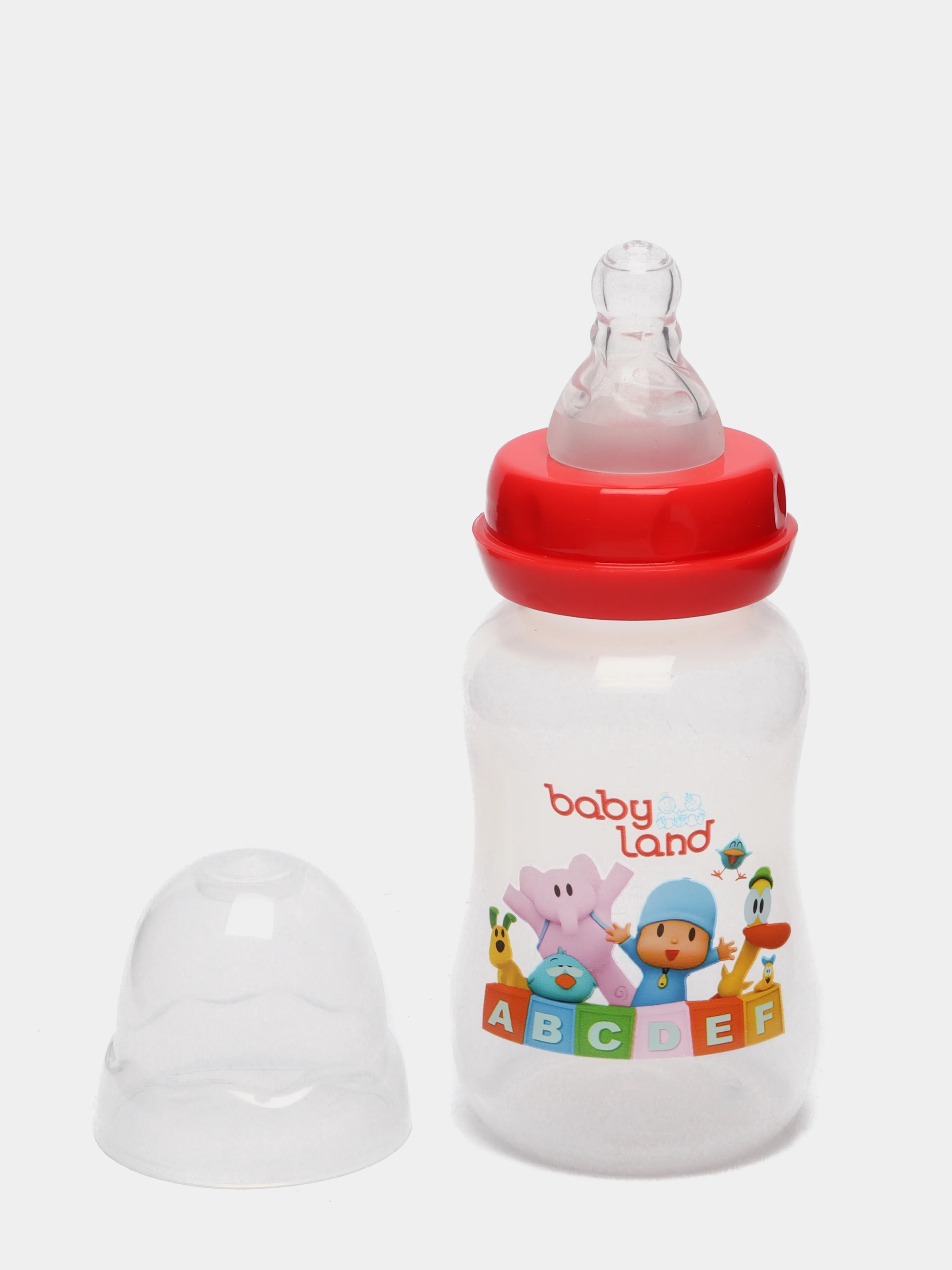 Красный бутылочка Baby Land 150 мл с силиконовой классической соской в блистере