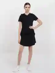 Черный платье женское домашнее с капюшоном,  хлопок