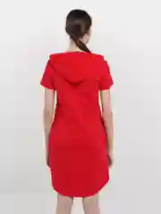 Красный платье женское домашнее с капюшоном,  хлопок