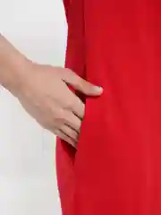 Красный платье женское домашнее с капюшоном,  хлопок