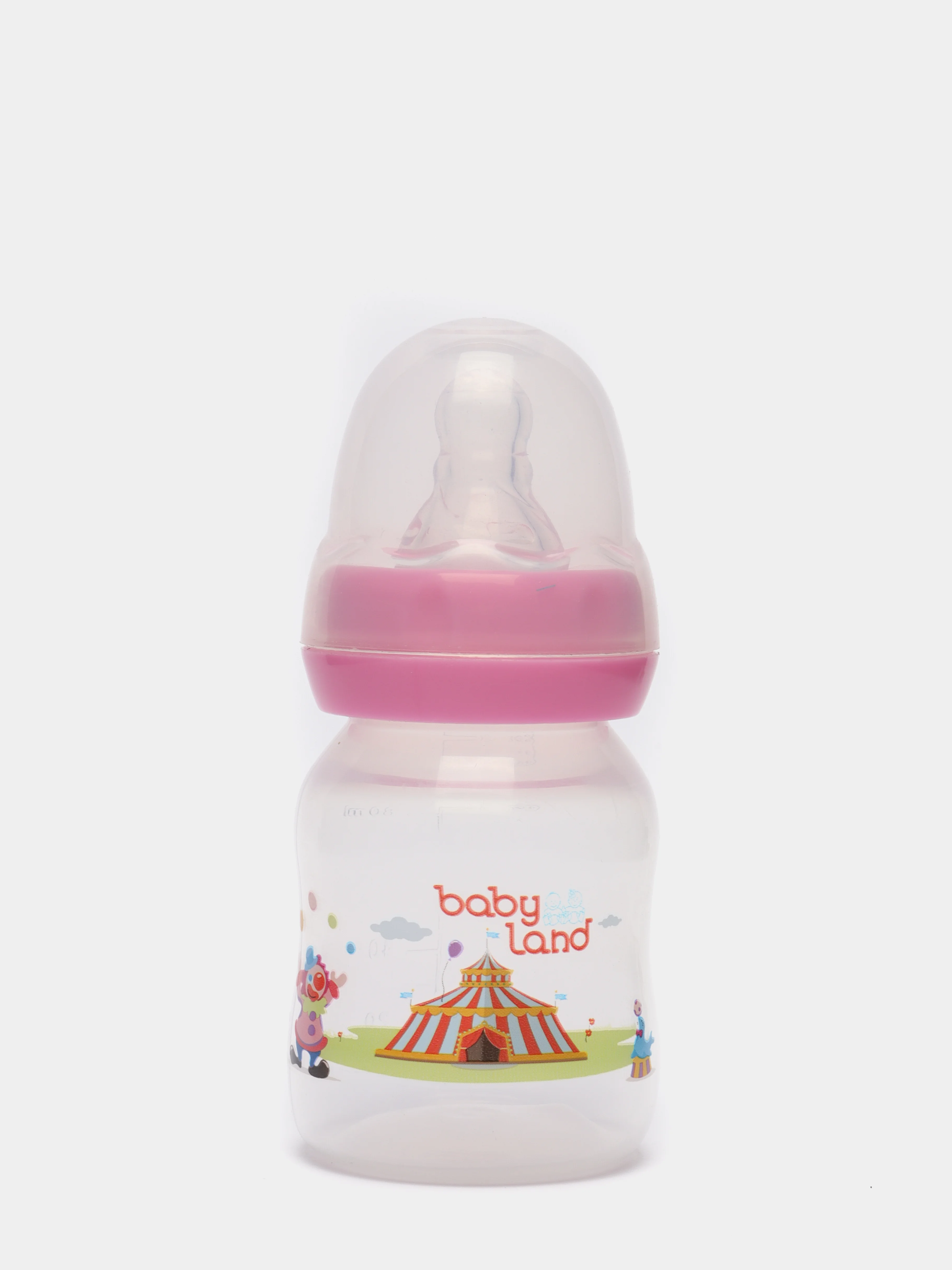 Розовый бутылочка Baby Land 80 мл с силиконовой классической соской в блистере