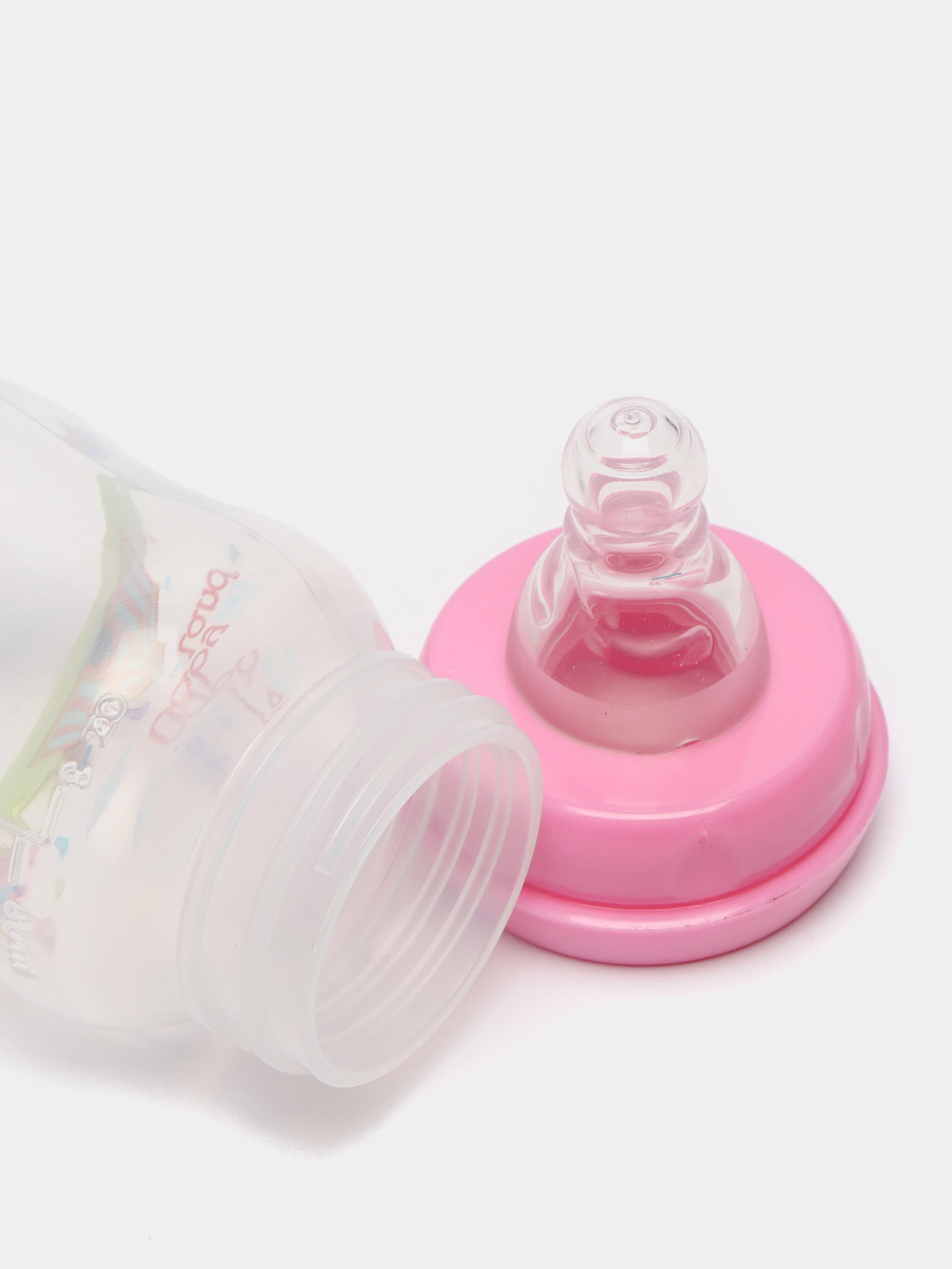 Розовый бутылочка Baby Land 80 мл с силиконовой классической соской в блистере