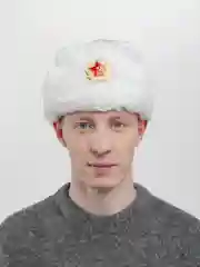 Белый шапки Ушанки/ Будёновка/ Солдатская/ Ушанка (Разные цвета) с кокардой, СССР, РФ