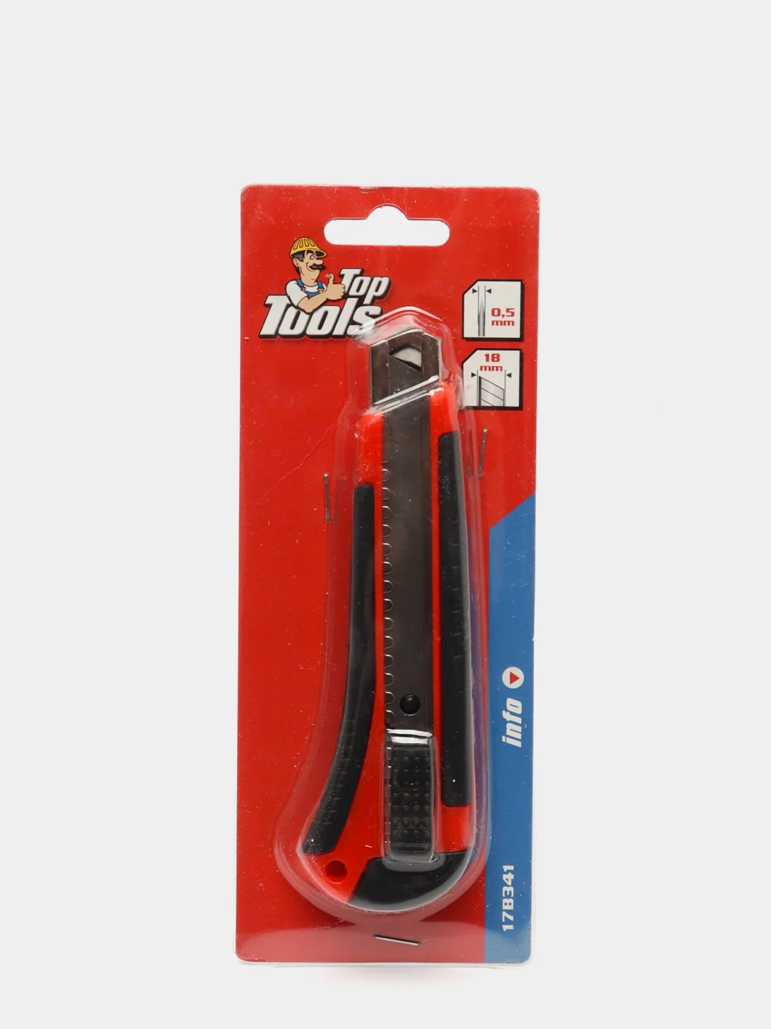 Нож с отламывающимся лезвием Top Tools, 18 мм, 17B341