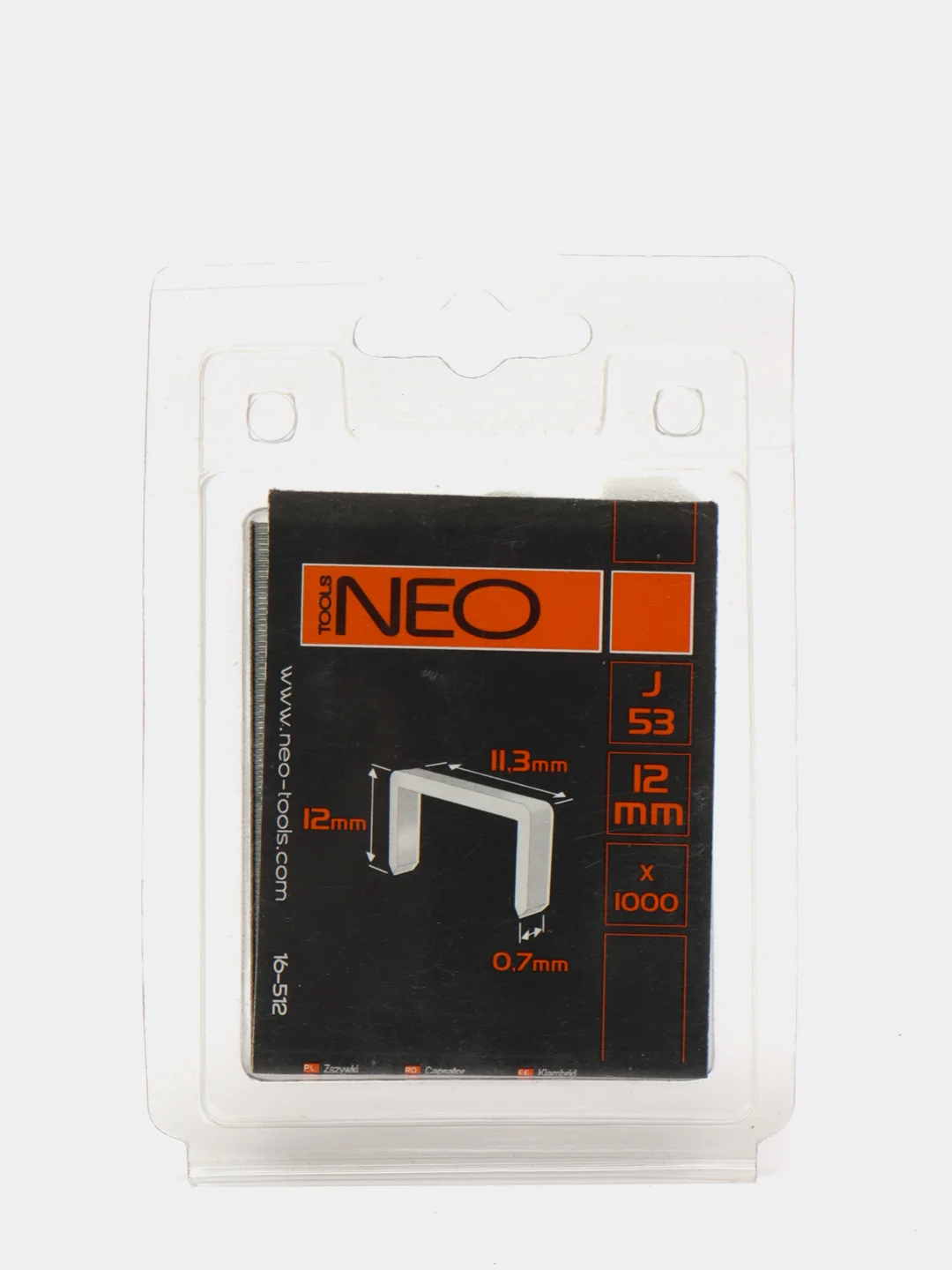 Скобы тип j Neo 16-512, 12 мм, 1000 штук
