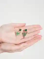 Женские серьги- капли  с большим сердцем