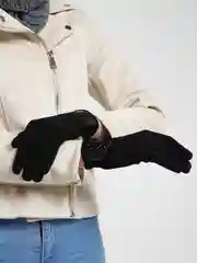 Перчатки женские весенние черные демисезонные