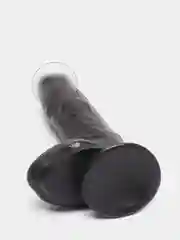 Угольный большой дилдо фалоиммитатор на присоске