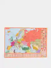 Карта Европы Политическая / Физическая, планшетная, ФорматА3 , Двусторонняя