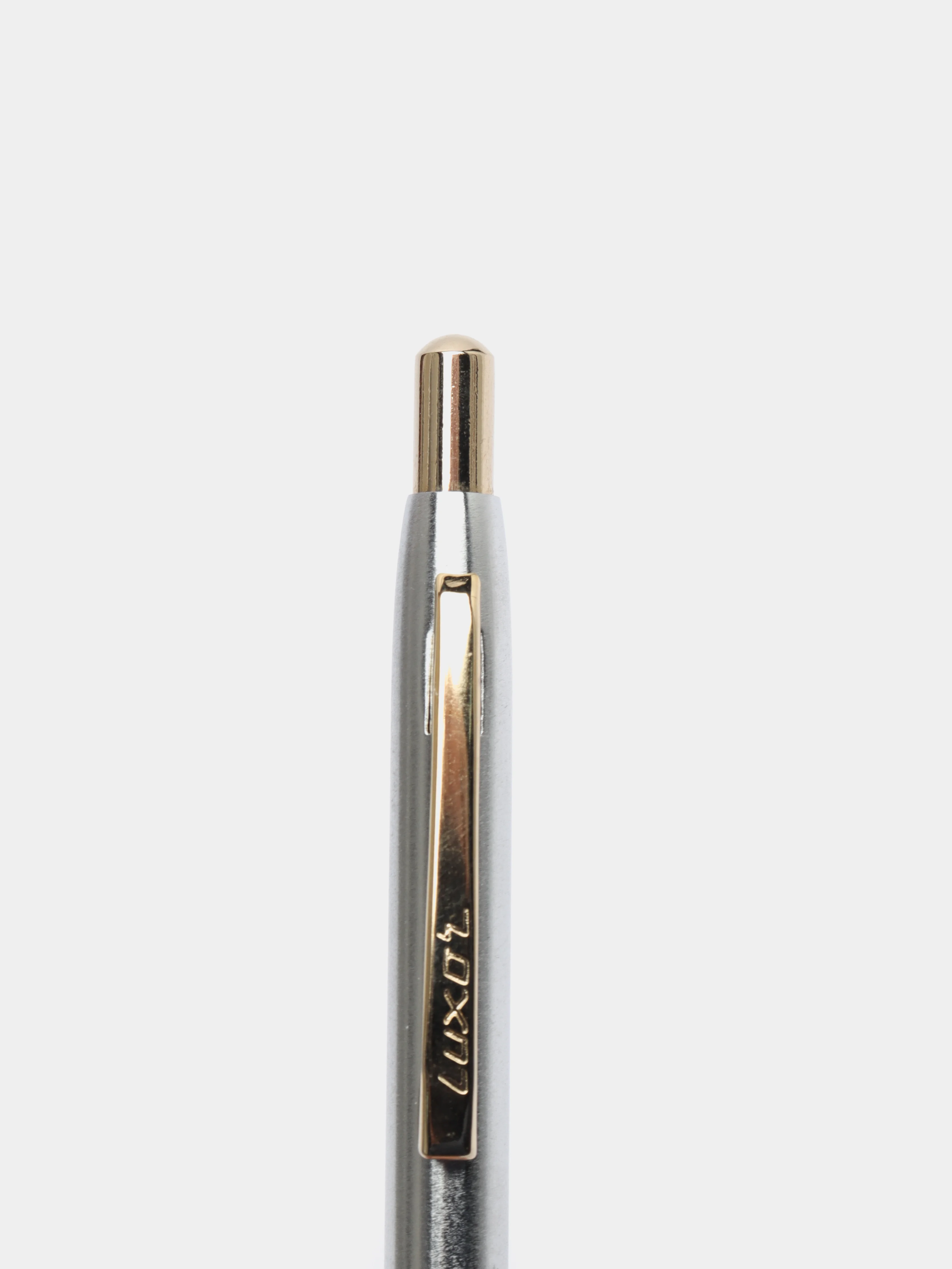 Ручка шариковая Luxor "Sterling" синяя, корпус хром/золото, кнопочный механизм, 1,0мм