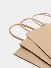 Пакет бумажный с кручеными ручками / Крафтовый пакет, 22x12x25 - 3 и 5шт