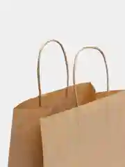 Пакет бумажный с кручеными ручками / Крафтовый пакет, 22x12x25 - 3 и 5шт