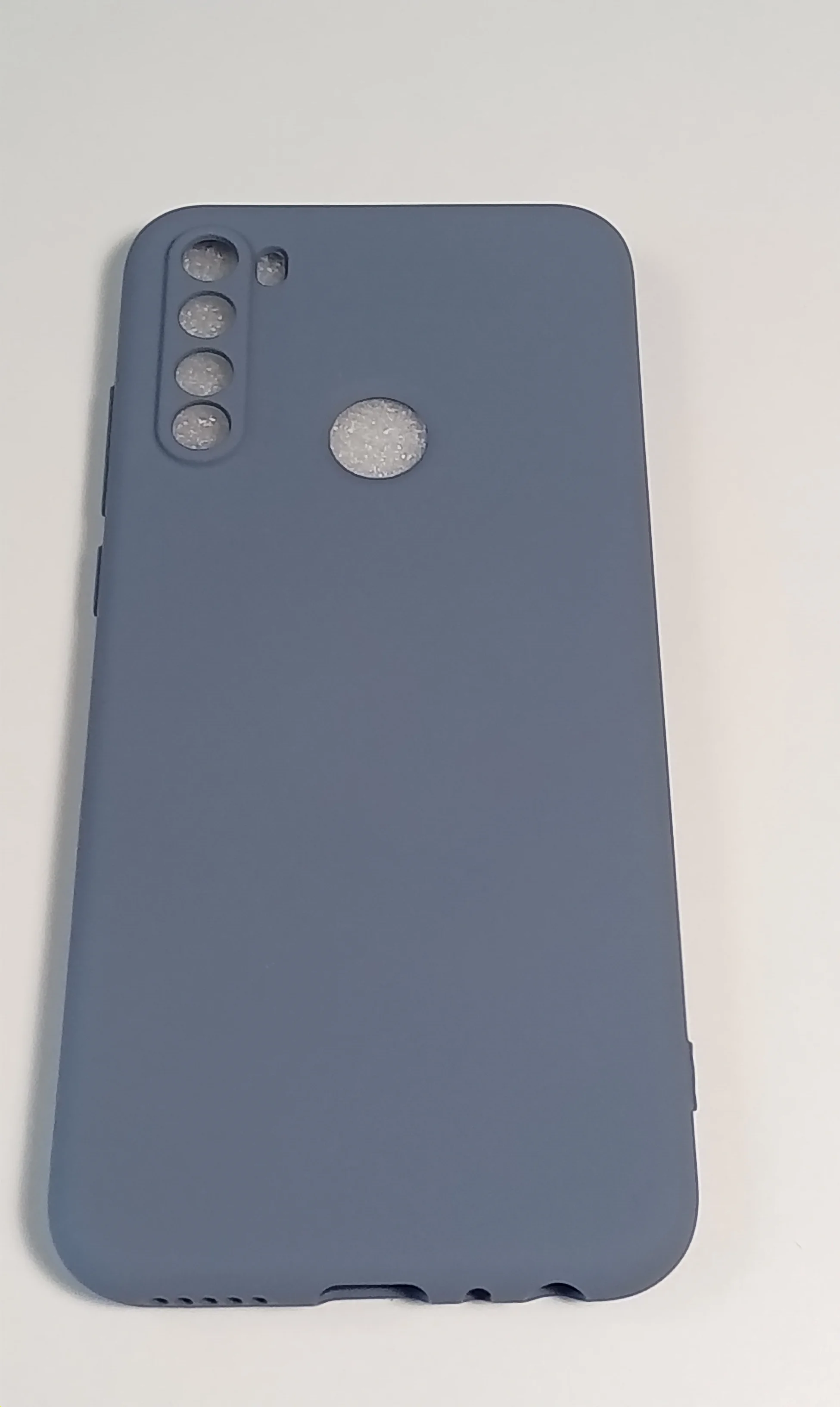 Синий меланж чехол для REDMI NOTE 8T с защитой камеры и бархатом внутри