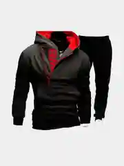 Черная толстовка с косой молнией SWAG