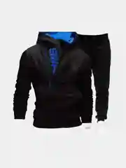 Черная толстовка с косой молнией SWAG