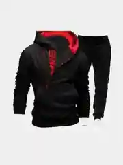 Черная толстовка с косой молнией SWAG