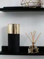 Черный полка настенная металлическая, 2х ярусная