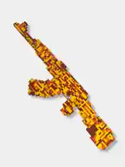 Бирюзовый автомат деревянный АК-47 "Пиксельный", 4 цвета, 60 см