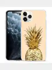 Коралловый меланж чехол для iPhone 11, принт "Ананасы"