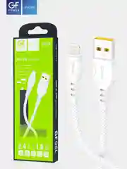Кабель USB на Lightning "GFPower 06L", 1 метр, 2.4A, белый ПВХ, Apple iPhone 8-pin
