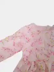Розовый детское платье с длинным рукавом и с начесом