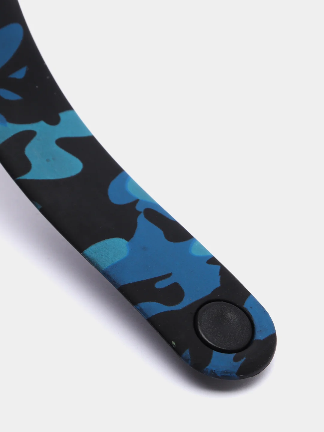 Синий силиконовый ремешок для Xiaomi Mi Band 3 и Mi Band 4 с принтом камуфляж