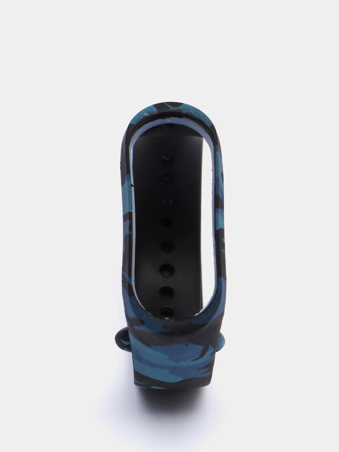 Синий силиконовый ремешок для Xiaomi Mi Band 3 и Mi Band 4 с принтом камуфляж