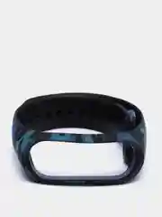 Синий силиконовый ремешок для Xiaomi Mi Band 3 и Mi Band 4 с принтом камуфляж