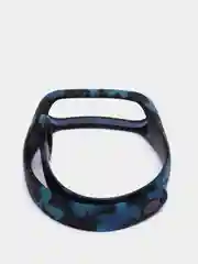 Синий силиконовый ремешок для Xiaomi Mi Band 3 и Mi Band 4 с принтом камуфляж