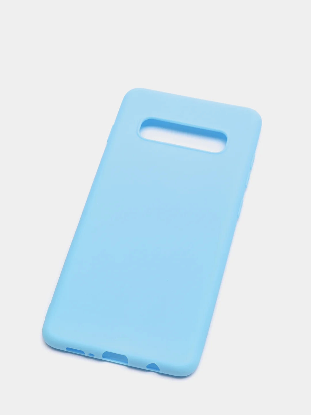Голубой чехол Samsung Galaxy S10+ / S10 Plus, Галакси С10+ / С10 Плюс, силиконовый цветной матовый