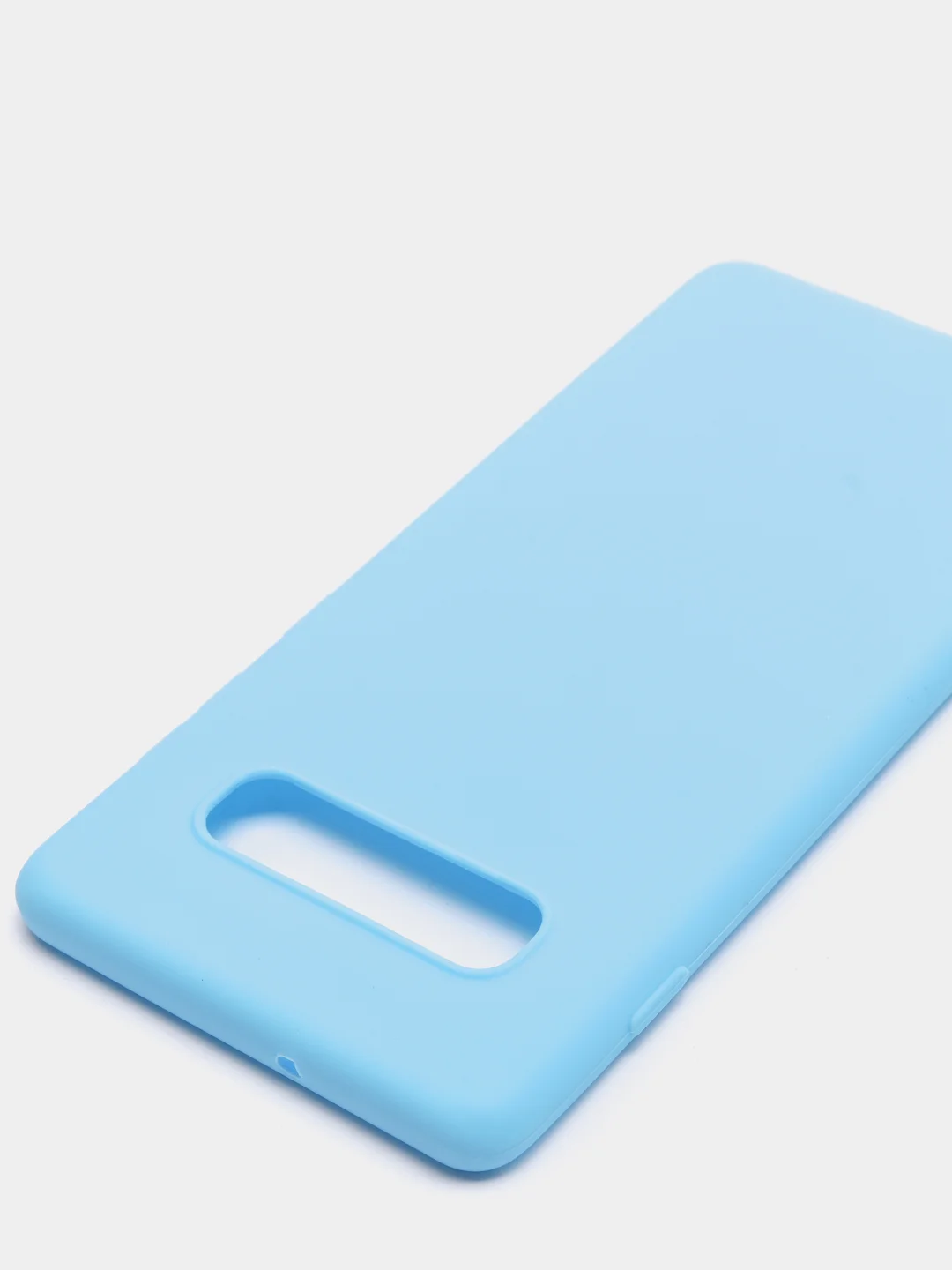 Голубой чехол Samsung Galaxy S10+ / S10 Plus, Галакси С10+ / С10 Плюс, силиконовый цветной матовый