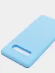 Голубой чехол Samsung Galaxy S10+ / S10 Plus, Галакси С10+ / С10 Плюс, силиконовый цветной матовый