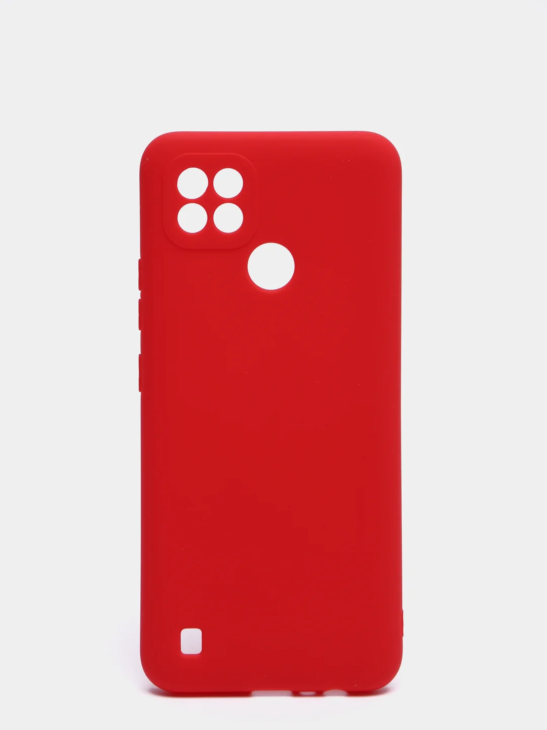 Красный чехол силиконовый для Realme C21 ( Реалми С21) с защитой камеры