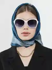 Синий меланж женский платок