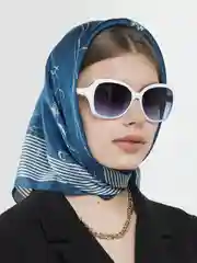 Синий меланж женский платок