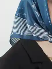 Синий меланж женский платок