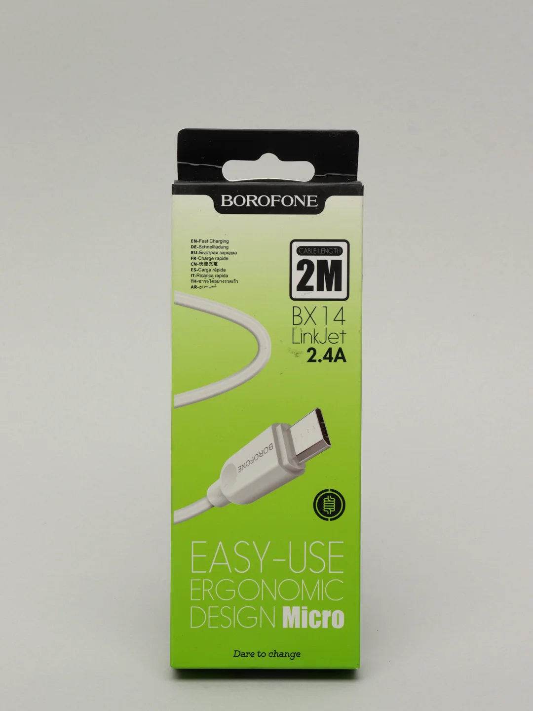 Кабель зарядный Borofone BX14 Micro-USB для android до 2,4 А 1/2/3 метра
