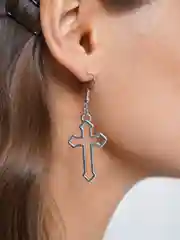 Серебряный винтажные серьги-подвески "Кресты"
