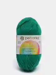 Зеленый пряжа Пехорка Детская новинка, акрил, 50 г, 200 м