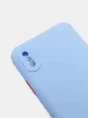 Голубой чехол iPhone X / Xs силиконовый противоударный цветной матовый