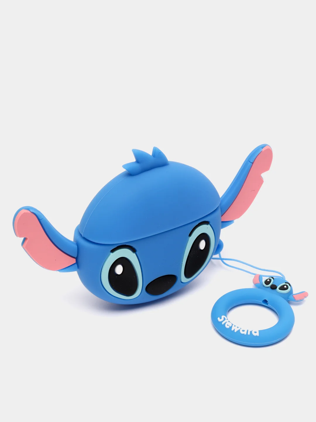 Голубой чехол для наушников Airpods 3 с карабином