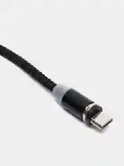 Черный кабель для зарядки, 2.1A + магнитный коннектор, Lightning, Type-C, Micro USB, 1 метр
