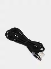 Черный кабель для зарядки, 2.1A + магнитный коннектор, Lightning, Type-C, Micro USB, 1 метр