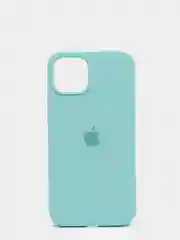 Бирюзовый чехол Silicone Case для iPhone 13 с закрытым низом