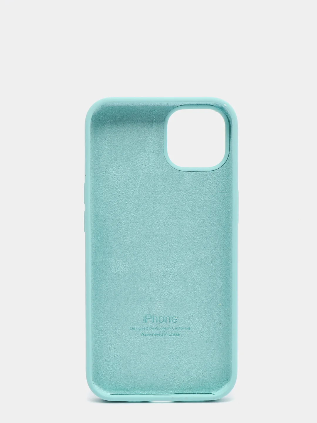 Бирюзовый чехол Silicone Case для iPhone 13 с закрытым низом
