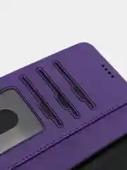 Пурпурный кожаный PU чехол-книжка для Xiaomi Poco M3