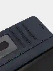 Темно-синий кожаный PU чехол-книжка для Xiaomi Poco M3