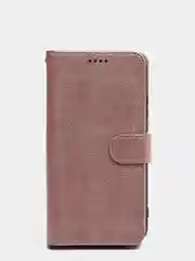 Розовый кожаный PU чехол-книжка для Xiaomi Poco M3