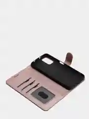 Розовый кожаный PU чехол-книжка для Xiaomi Poco M3